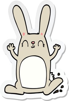 sticker of a cartoon rabbit vector