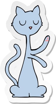 sticker of a cartoon cat vector
