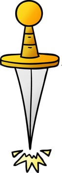 gradient cartoon doodle of a small dagger vector