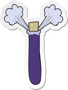 sticker of a cartoon chemicals vector