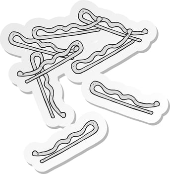 sticker of a cartoon hair clips vector