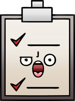 gradient shaded cartoon check list vector