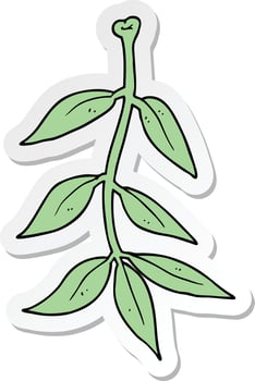 sticker of a cartoon leaves vector