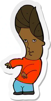 sticker of a cartoon man with no worries vector