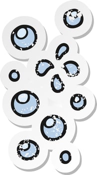 retro distressed sticker of a cartoon bubbles vector