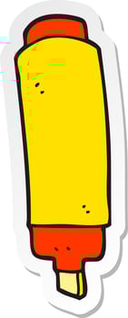 sticker of a cartoon marker vector