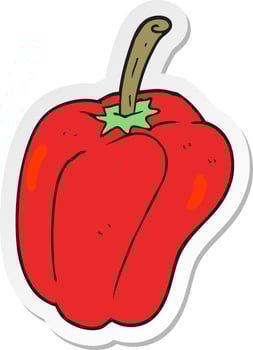 sticker of a cartoon pepper vector