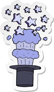 sticker of a cartoon magic top hat vector