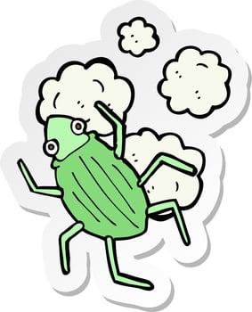 sticker of a cartoon bug vector