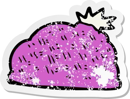 retro distressed sticker of a cartoon winter hat vector