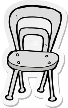 sticker of a cartoon chair vector