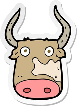 sticker of a cartoon cow vector