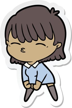 sticker of a cartoon woman vector
