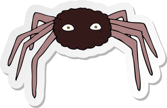 sticker of a cartoon spider vector