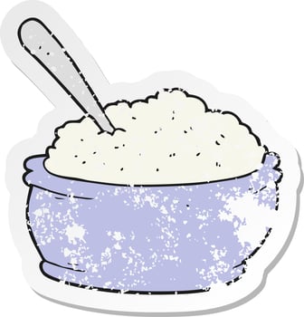 retro distressed sticker of a cartoon sugar bowl vector