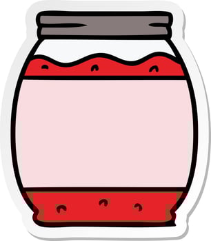 sticker cartoon doodle of a strawberry jam vector