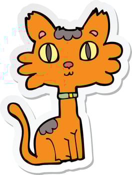 sticker of a cartoon cat vector