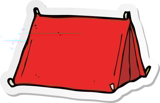 sticker of a cartoon traditional tent vector
