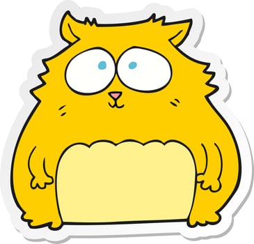 sticker of a cartoon cat vector
