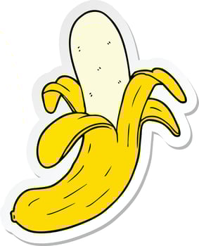 sticker of a cartoon banana vector