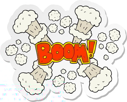 sticker of a cartoon explosion vector