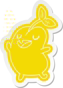 cartoon sticker kawaii cute sprouting bean vector