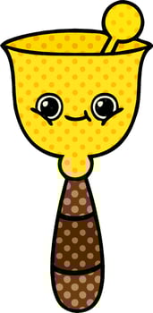 comic book style cartoon school bell vector