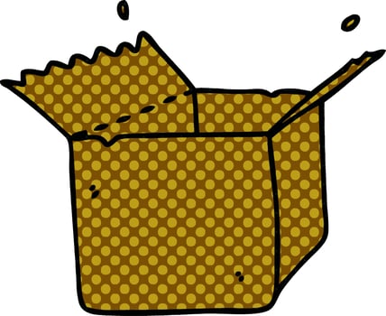 quirky comic book style cartoon open box vector