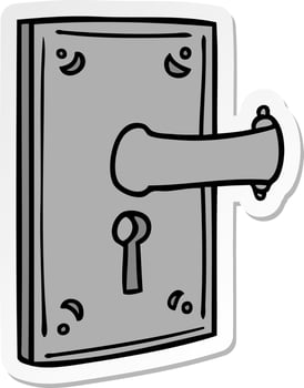 sticker cartoon doodle of a door handle vector