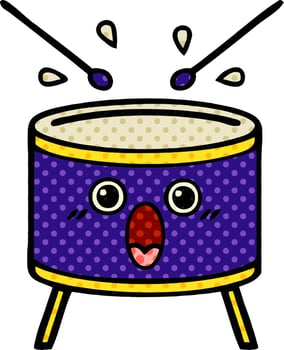 comic book style cartoon drum vector