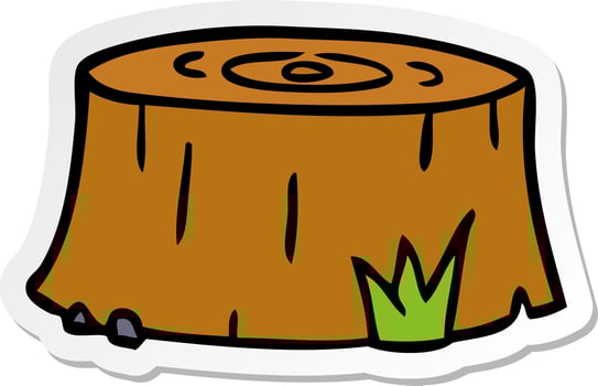 sticker cartoon doodle of a tree log vector