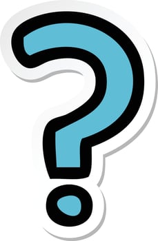 sticker of a cute cartoon question mark vector