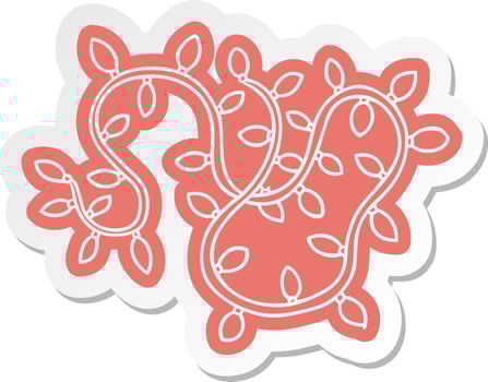 cartoon sticker of colourful lights vector