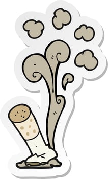 sticker of a cartoon cigarette vector