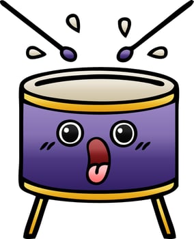 gradient shaded cartoon drum vector