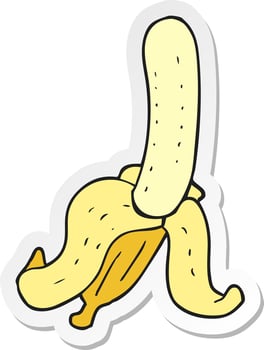 sticker of a cartoon banana vector