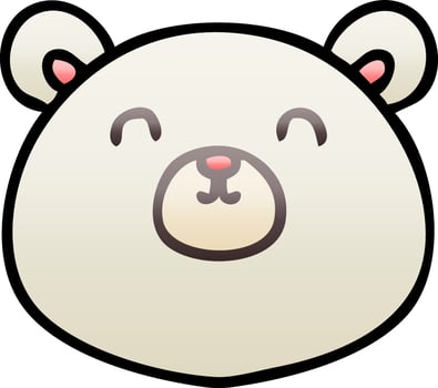 quirky gradient shaded cartoon polar bear vector
