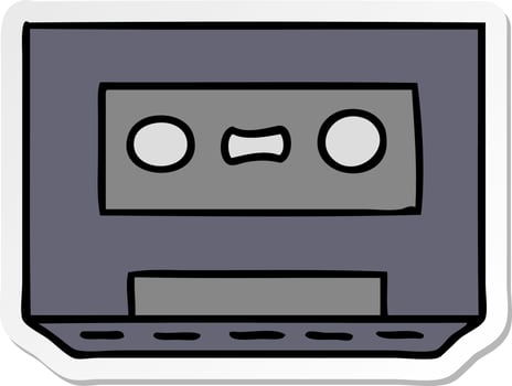 sticker cartoon doodle of a sticker cassette tape vector
