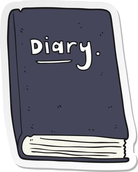 sticker of a cartoon diary vector