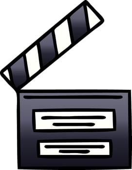 gradient shaded cartoon director clapper vector