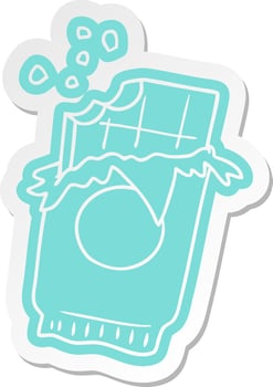cartoon sticker of a bar of chocolate vector