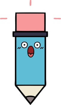 cute cartoon pencil vector