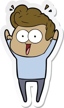 sticker of a cartoon man vector