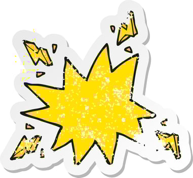 retro distressed sticker of a cartoon electrical sparks vector
