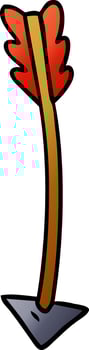gradient cartoon doodle of an arrow vector