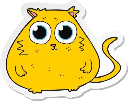 sticker of a cartoon cat with big pretty eyes vector
