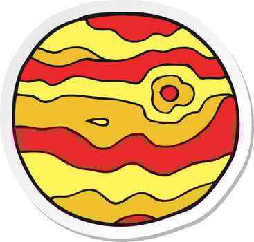 sticker of a cartoon alien planet vector