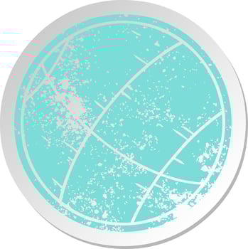 distressed old sticker of a basket ball vector