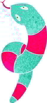 retro cartoon of a long snake vector