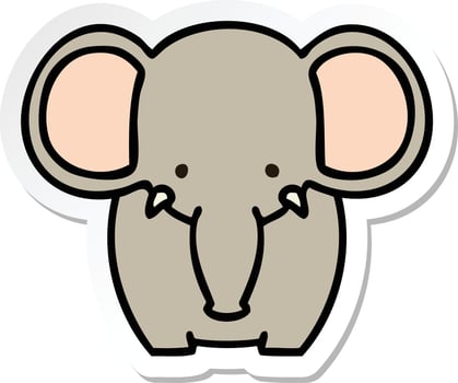 sticker of a quirky hand drawn cartoon elephant vector